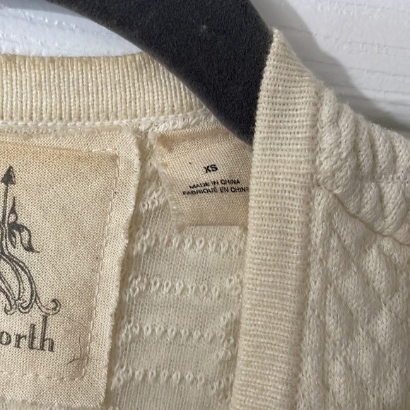 Angel of the north by Anthropologie, cream Moto style cardigan xs - Picture 7 of 12